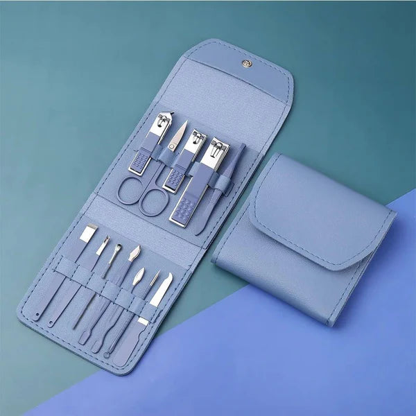 12-in-1 Manicure Pedicure Nail Clipper Grooming Set Blue