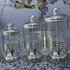 European Crystal Glass Storage Jar Gold Plated Luxury Desktop Ornament