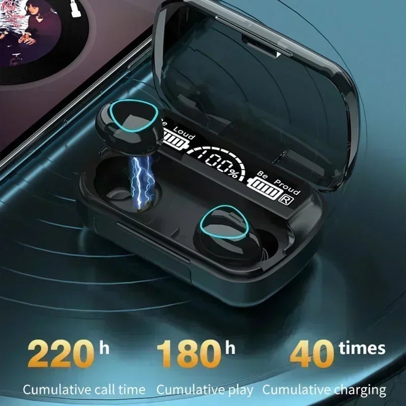 M10 Bluetooth Wireless Earbuds Waterproof Gaming Headphones With LED Display Stereo