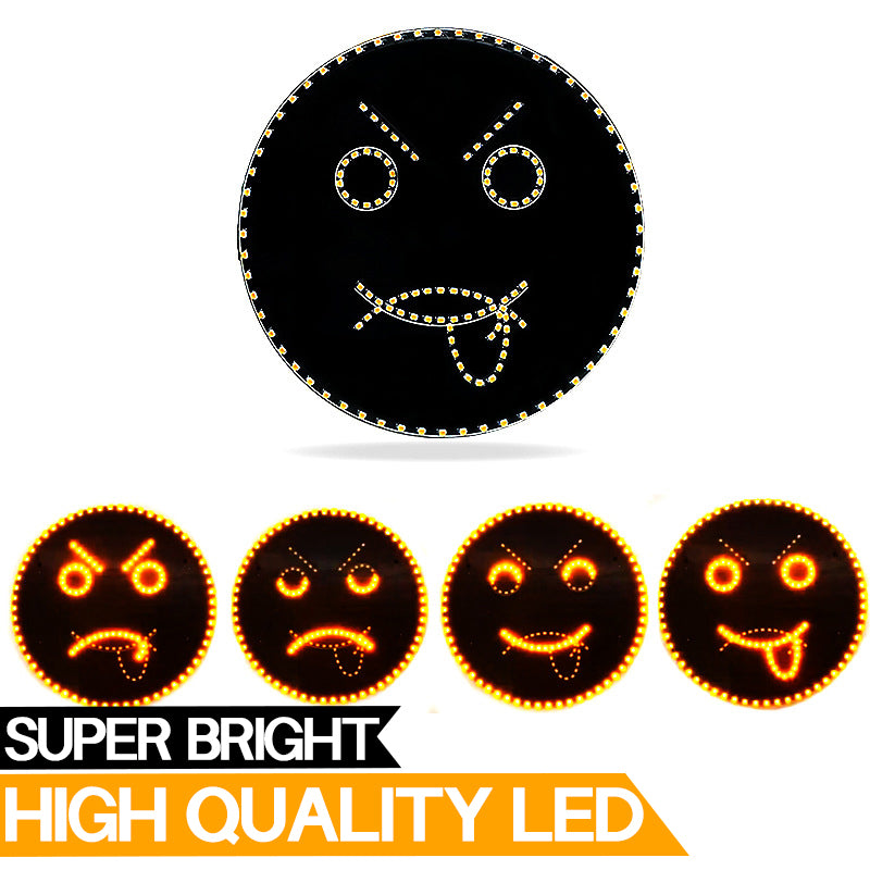 Car LED Expression Light Remote Control Rear Window Warning Display Accessory