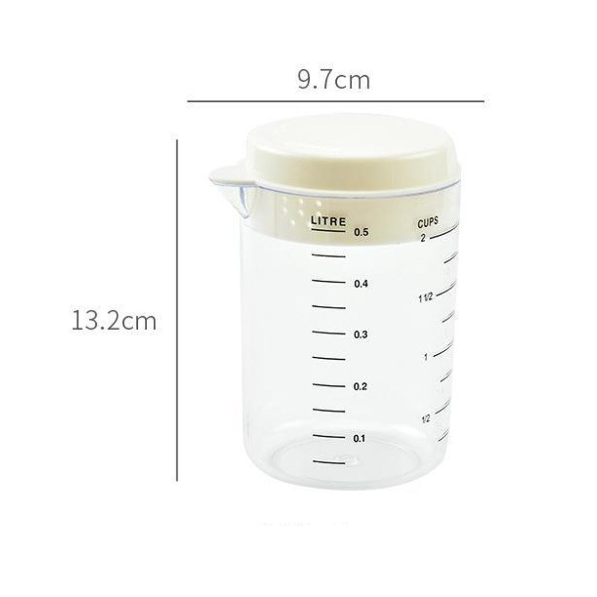 500ML Measuring Cup Spoons Kitchen Jug Cover Tea Baking Tool
