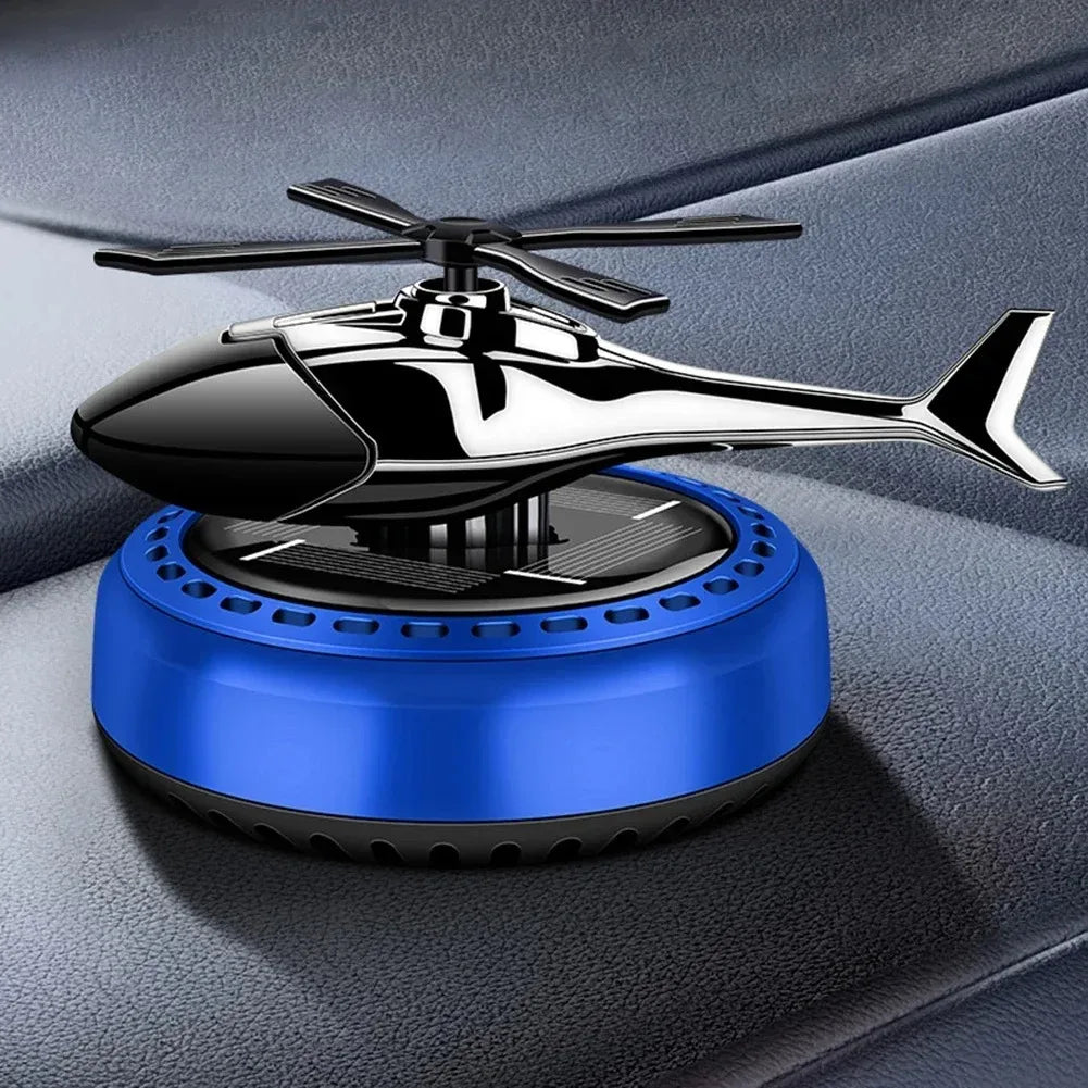 Helicopter Solar Car Air Freshener Rotating Aromatherapy Interior Perfume Diffuser Accessory
