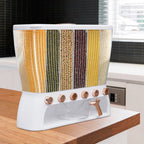 6-Compartment Cereal Dispenser Transparent Dry Food Storage Container
