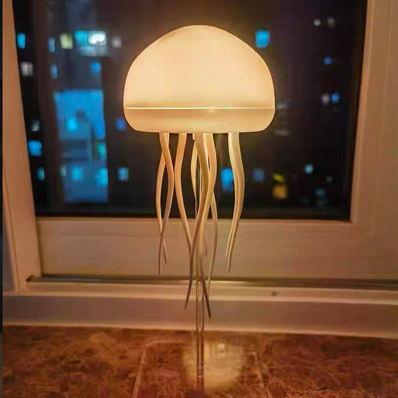 3D Movable Jellyfish LED Lamp – USB Smart Voice Control Color Changing Night Light | Dimmable Ocean Mood Lamp for Bedroom Decor Pakistan