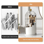 360° Rotating Birdcage Makeup Brush & Pen Holder | Multi-Use Storage Box