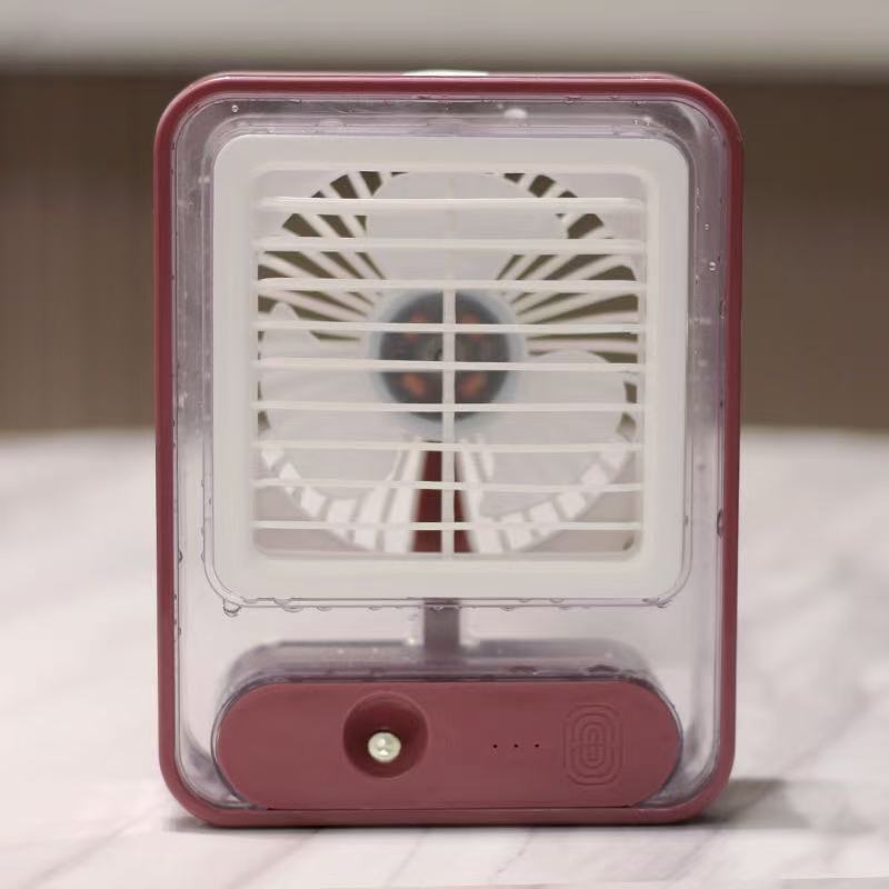 3-in-1 Desktop Mini Air Cooler USB Humidifying LED Fan