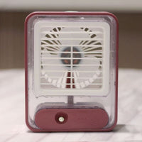 3-in-1 Desktop Mini Air Cooler USB Humidifying LED Fan