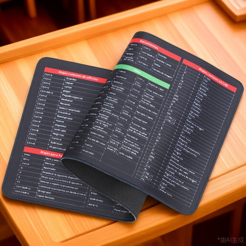 Excel Cheat Sheet Desk Pad Large Non Slip Keyboard Mouse