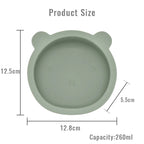 Baby Silicone Feeding Set with Bear Bowl | BPA-Free Bib, Spoon & Non-Slip Plate