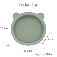 Baby Silicone Feeding Set with Bear Bowl | BPA-Free Bib, Spoon & Non-Slip Plate