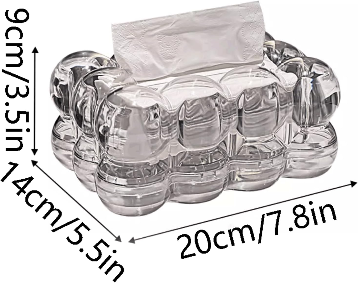 Transparent Bubble Tissue Box Abstract Desktop Tissue Holder Organizer