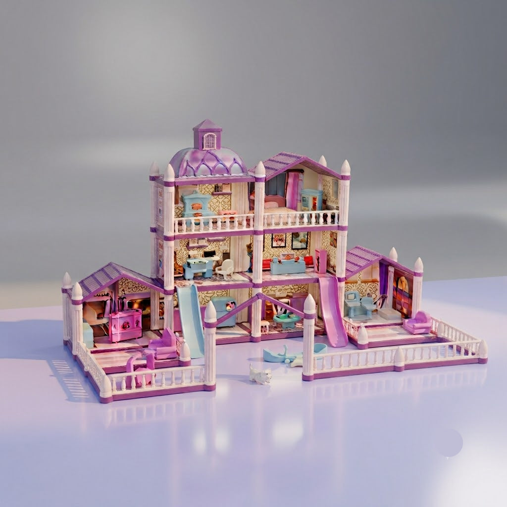 Luxury Girls Dollhouse Playset Dream House Educational Pretend Play Toy Set