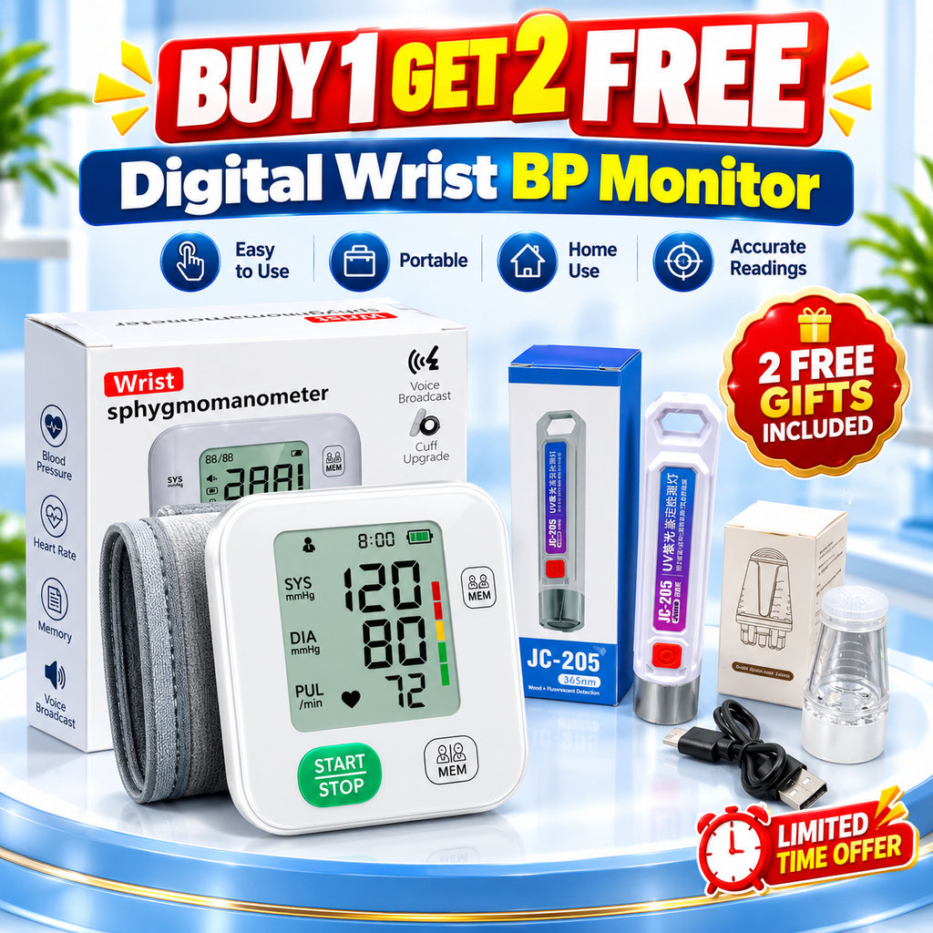 Digital Wrist BP Monitor | Buy 1 Get 2 Free Gifts