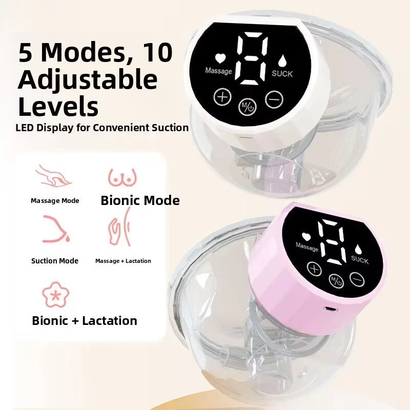 Electric Breast Pump Portable Hands Free Baby Feeding Breast Milk Extractor