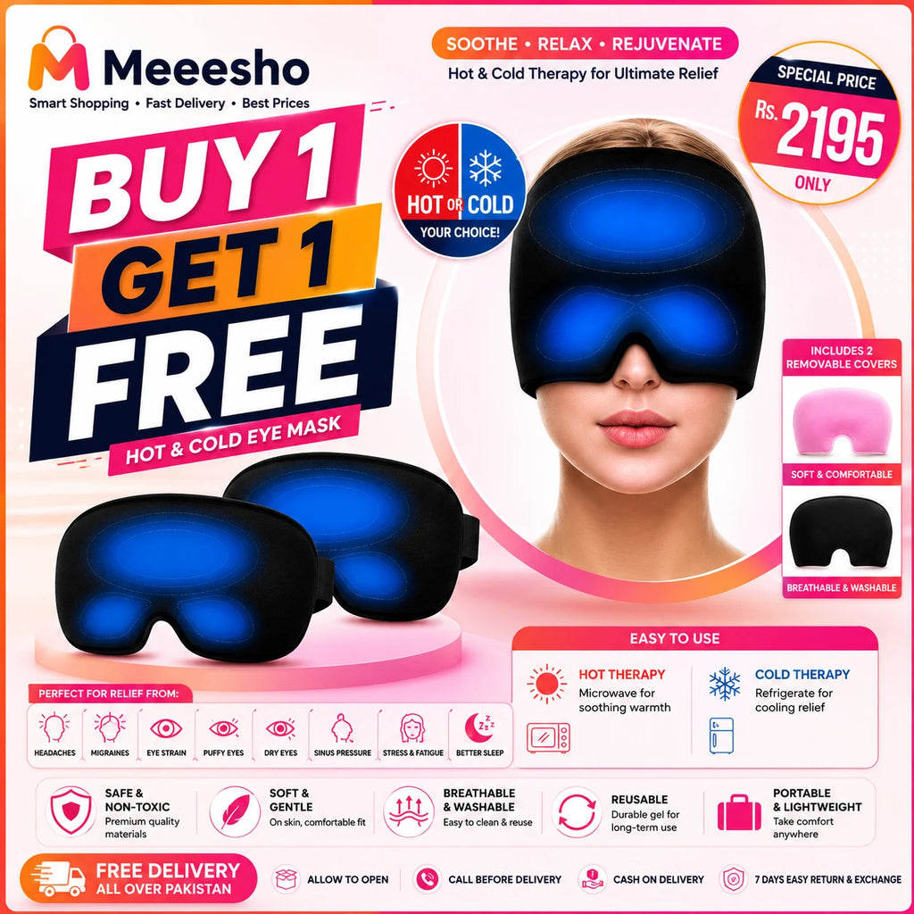 Buy 1 Get 1 Free Hot & Cold Migraine Eye Mask