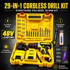 29-in-1 Cordless Metal Drill Kit with 2 x 48v Batteries or 2 Free Gifts