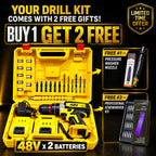 29-in-1 Cordless Metal Drill Kit with 2 x 48v Batteries or 2 Free Gifts