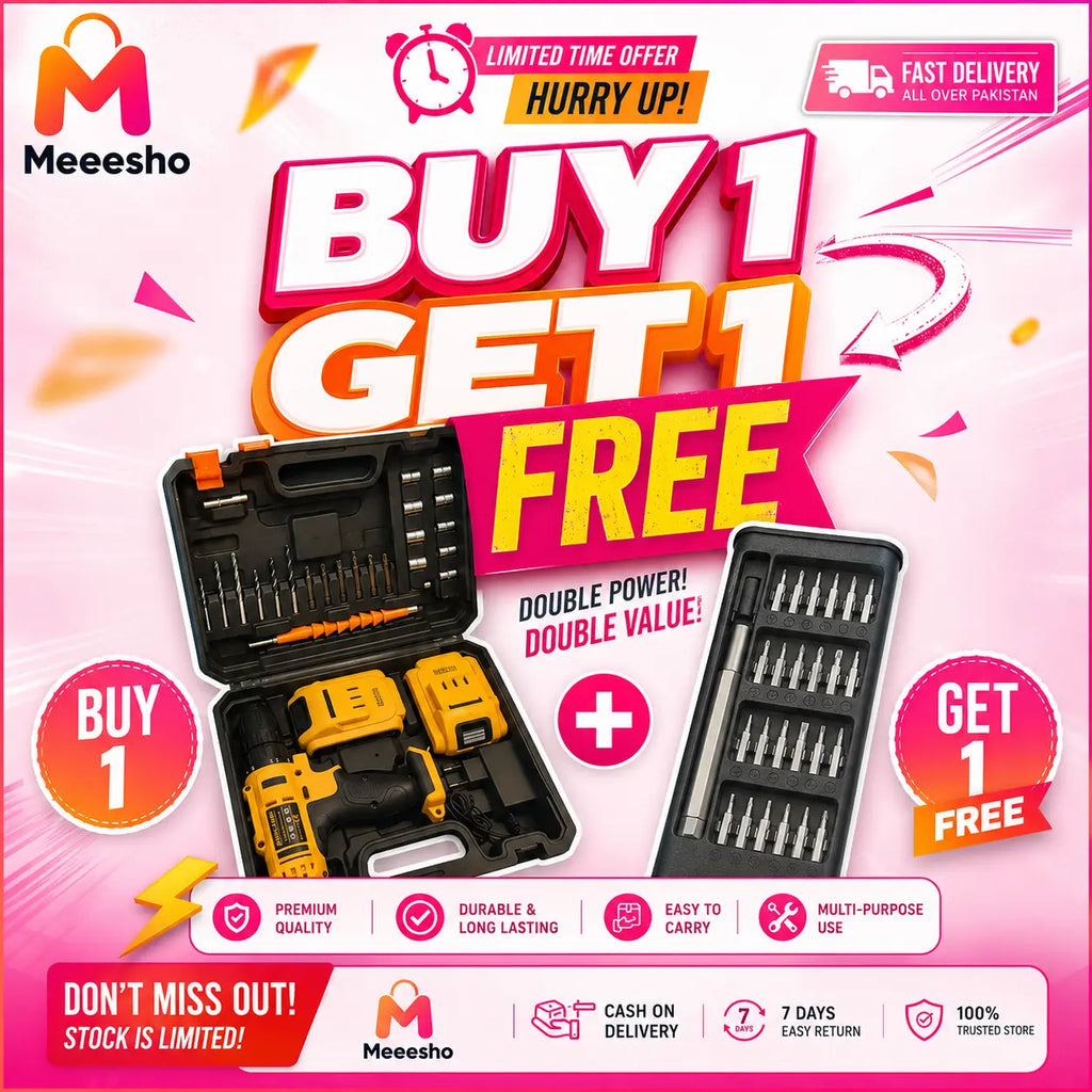 Buy 1 Get 1 Free | Drill Machine + Screw Driver Kit