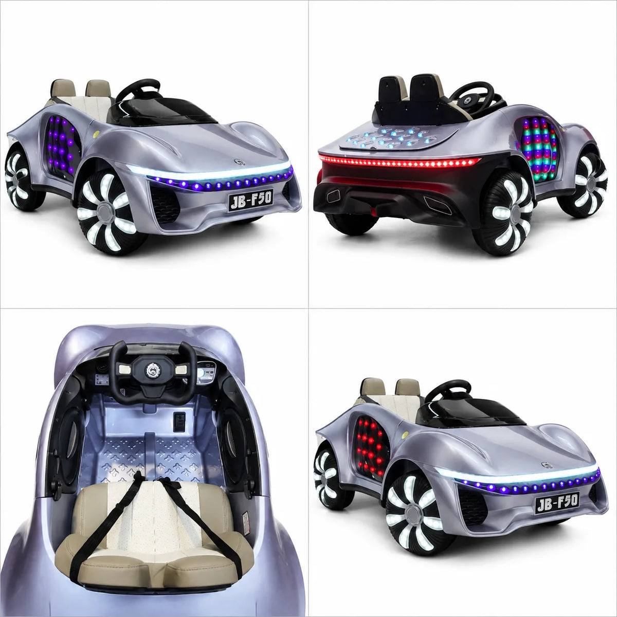 Galaxy Racer Kids Electric Ride-On Sports Car with LED Lights