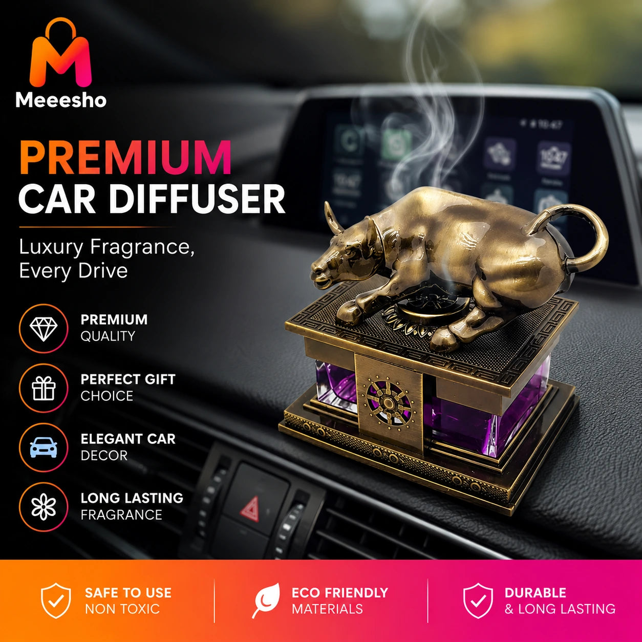 Premium Bull Car Perfume Diffuser Air Freshener