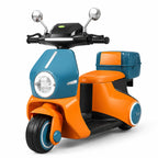 Royal Cargo Vespa Kids Electric Ride-On Scooter with Rear Storage Box