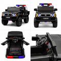 Kids Electric Police Jeep Rechargeable Ride-On Patrol Vehicle with LED Lights