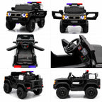 Kids Electric Police Jeep Rechargeable Ride-On Patrol Vehicle with LED Lights