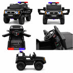 Kids Electric Police Jeep Rechargeable Ride-On Patrol Vehicle with LED Lights