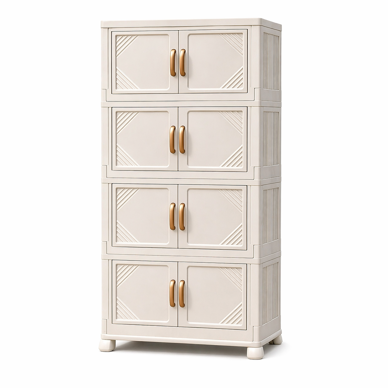 Fiber Plastic Wardrobe Storage Cabinet | Foldable Organizer Cupboard | Space Saving Clothes & Kitchen Storage Rack | Durable Multipurpose Almari