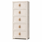 Fiber Plastic Wardrobe Storage Cabinet | Foldable Organizer Cupboard | Space Saving Clothes & Kitchen Storage Rack | Durable Multipurpose Almari