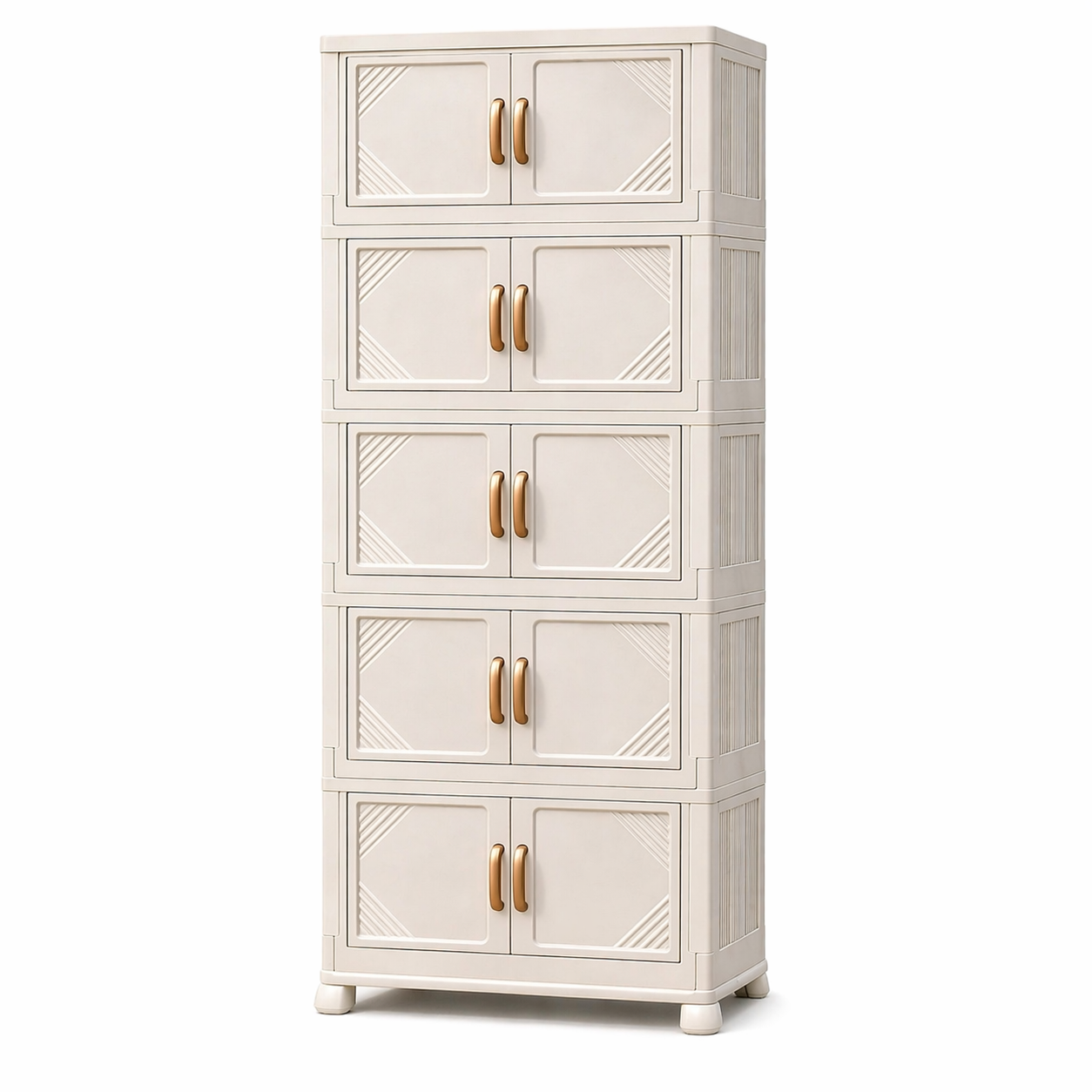 Fiber Plastic Wardrobe Storage Cabinet | Foldable Organizer Cupboard | Space Saving Clothes & Kitchen Storage Rack | Durable Multipurpose Almari