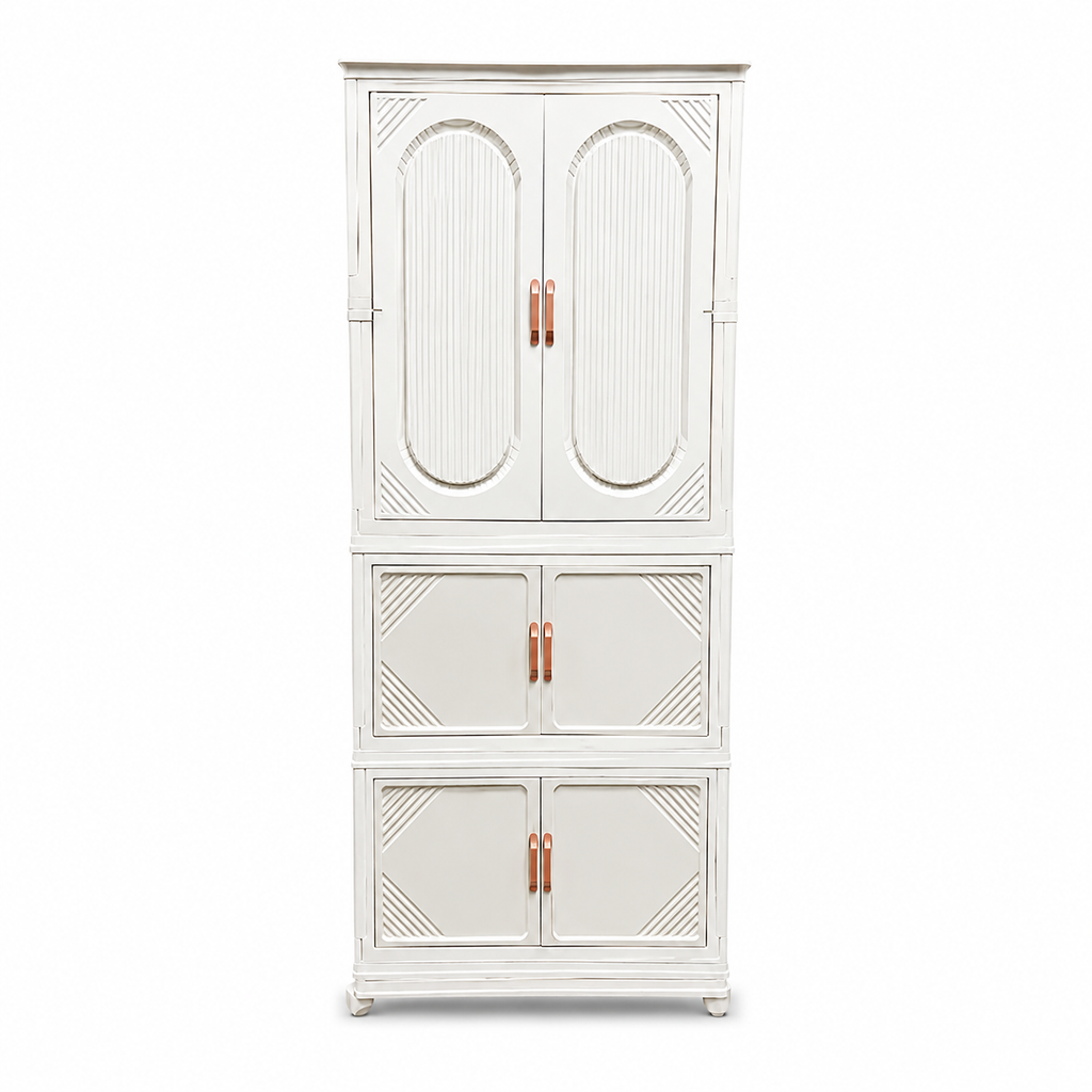 Premium Cream Storage Cabinet with Shelves for Modern Home Organization