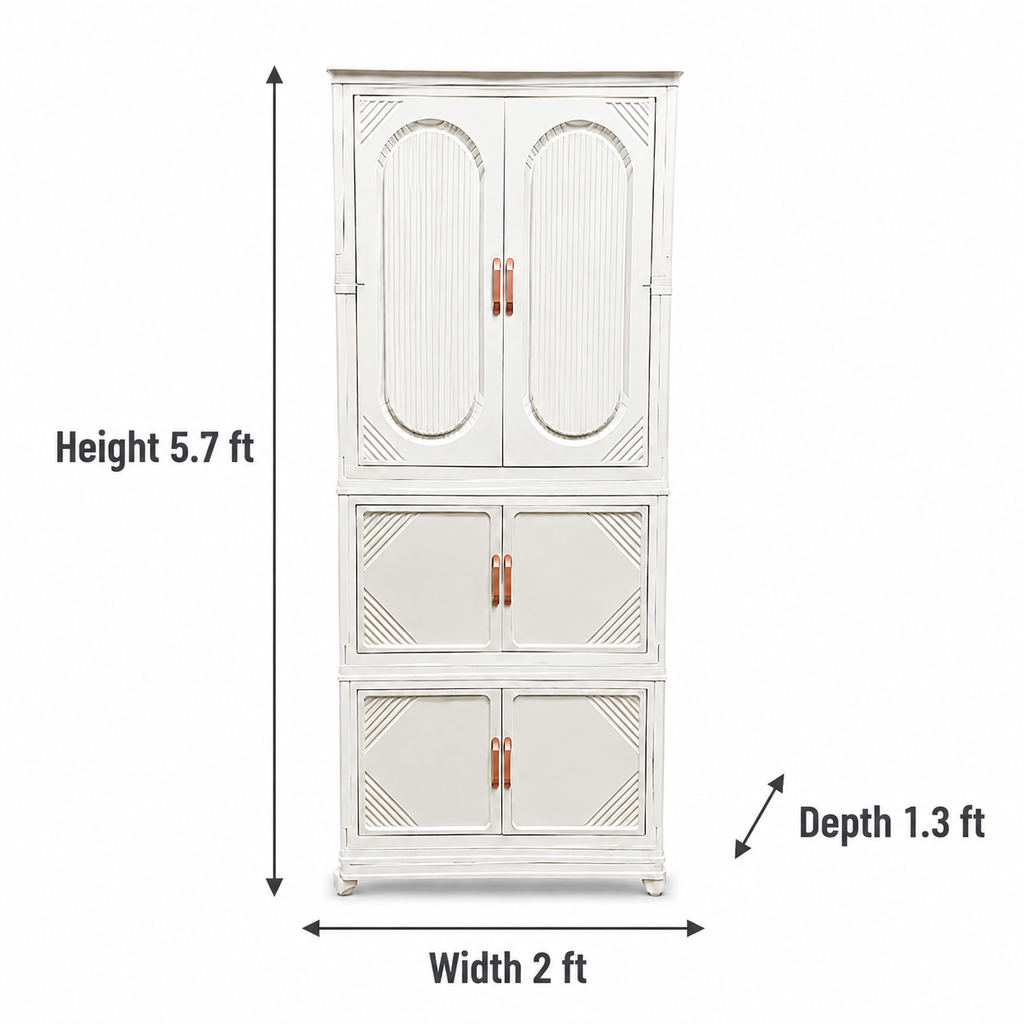 Premium Cream Storage Cabinet with Shelves for Modern Home Organization