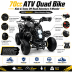 Kids ATV Ride-On Car Powerful Off-Road Electric Quad Bike Adventure Vehicle