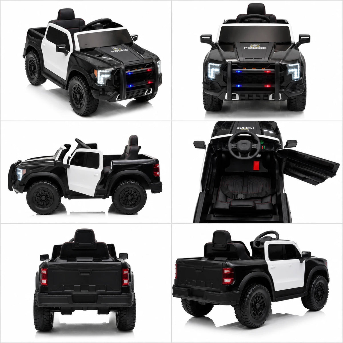 Police jeep-Style Kids Electric Ride-On Car with Lights and Siren