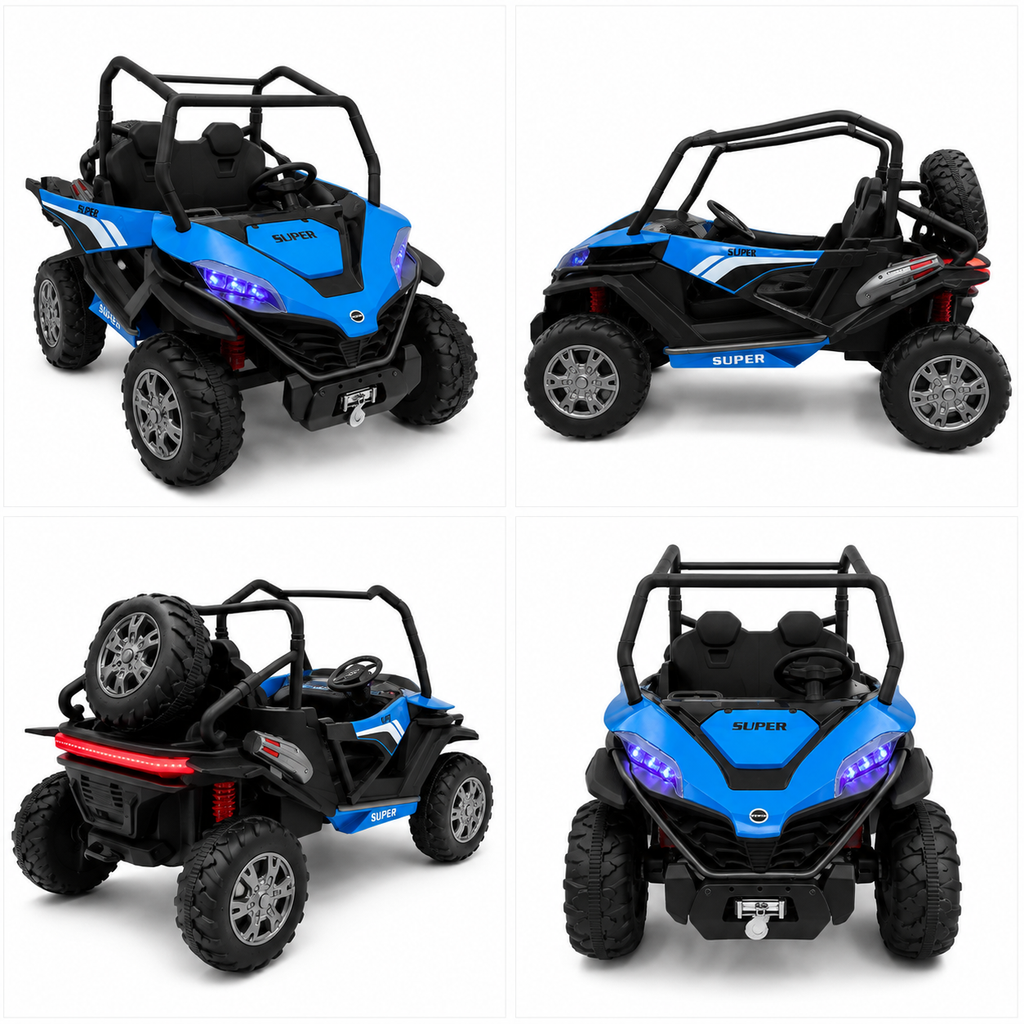 Kids Electric Off-Road Buggy Ride-On Car with LED Lights Two-Seater