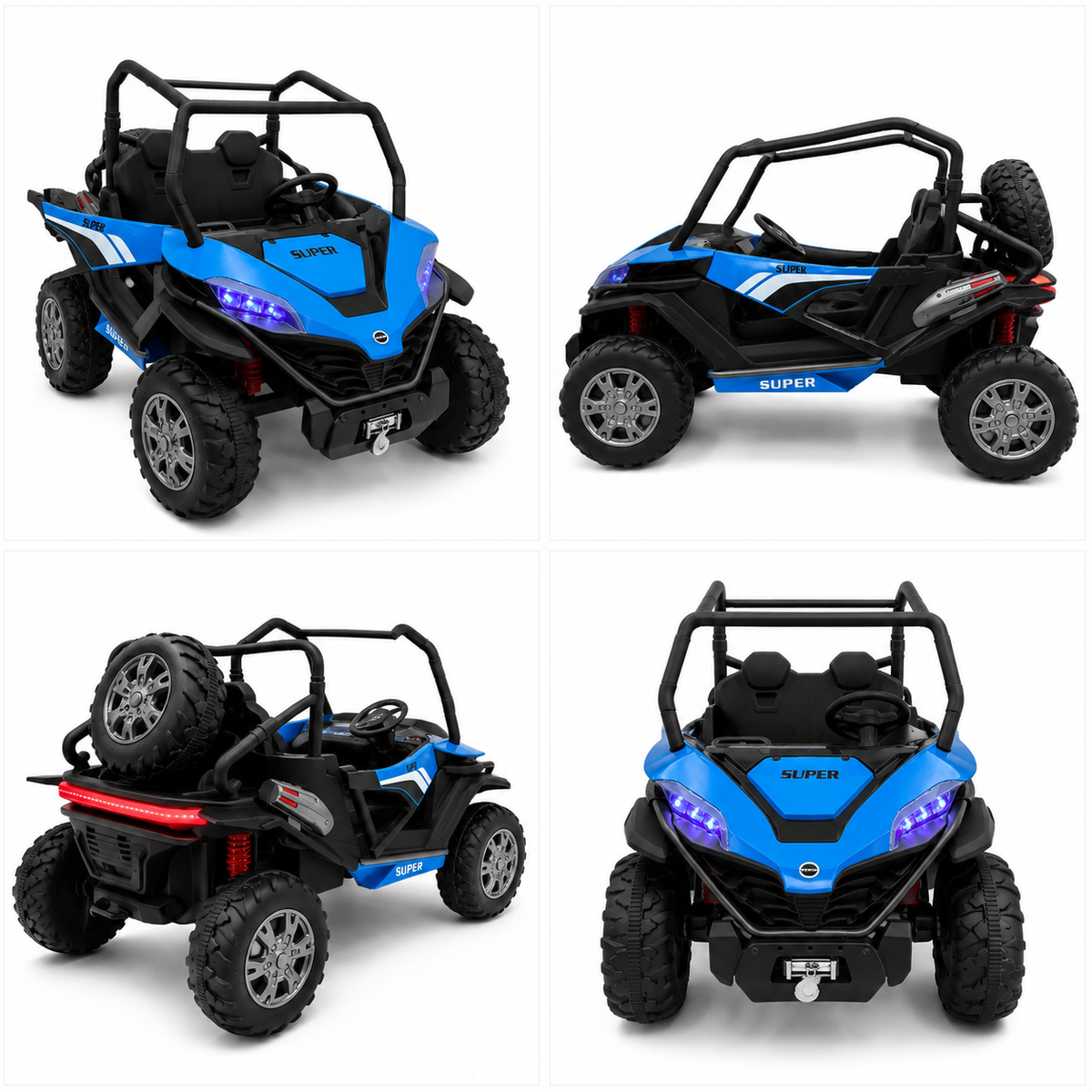 Kids Electric Off-Road Buggy Ride-On Car with LED Lights Two-Seater