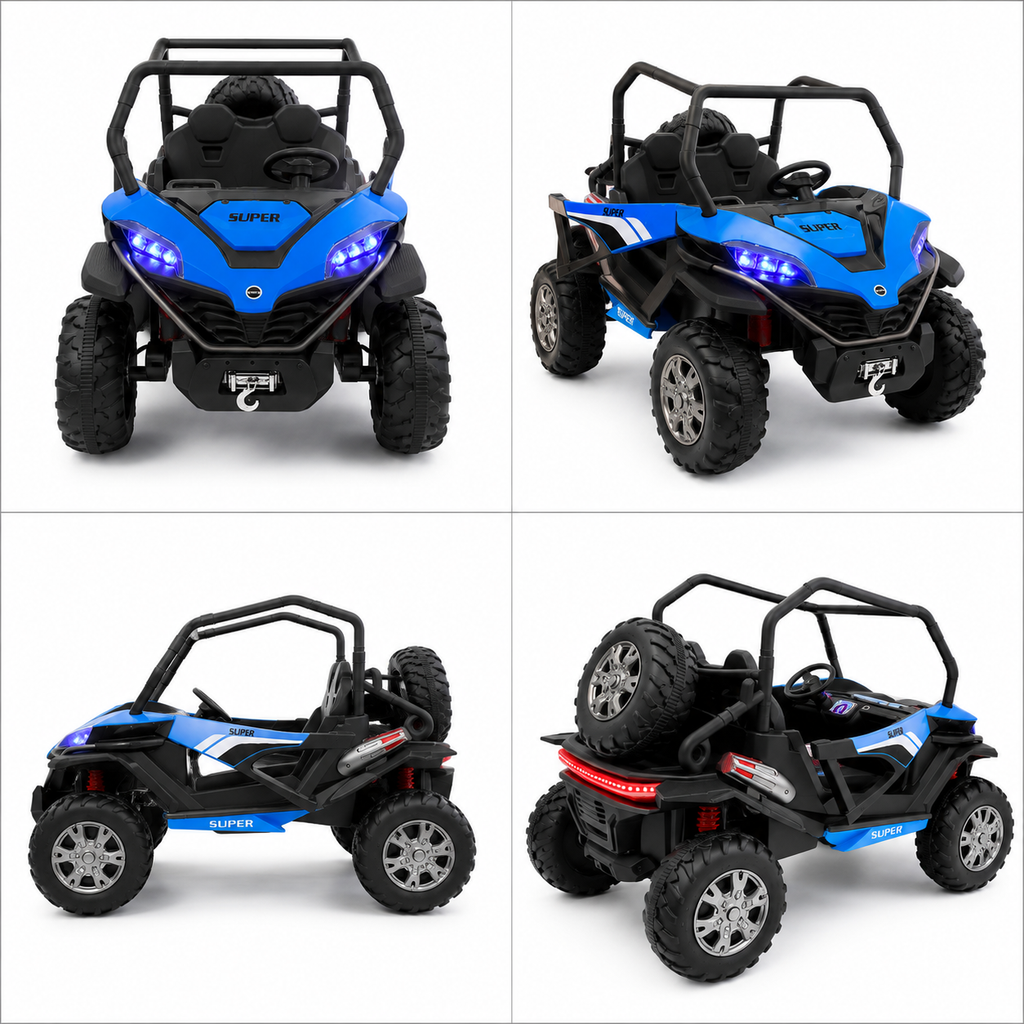 Kids Electric Off-Road Buggy Ride-On Car with LED Lights Two-Seater