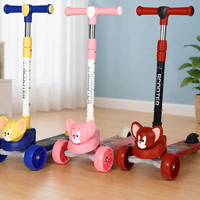 Jerry Character Kids Manual Scooter Adjustable Three Wheel Balance Ride Scooter