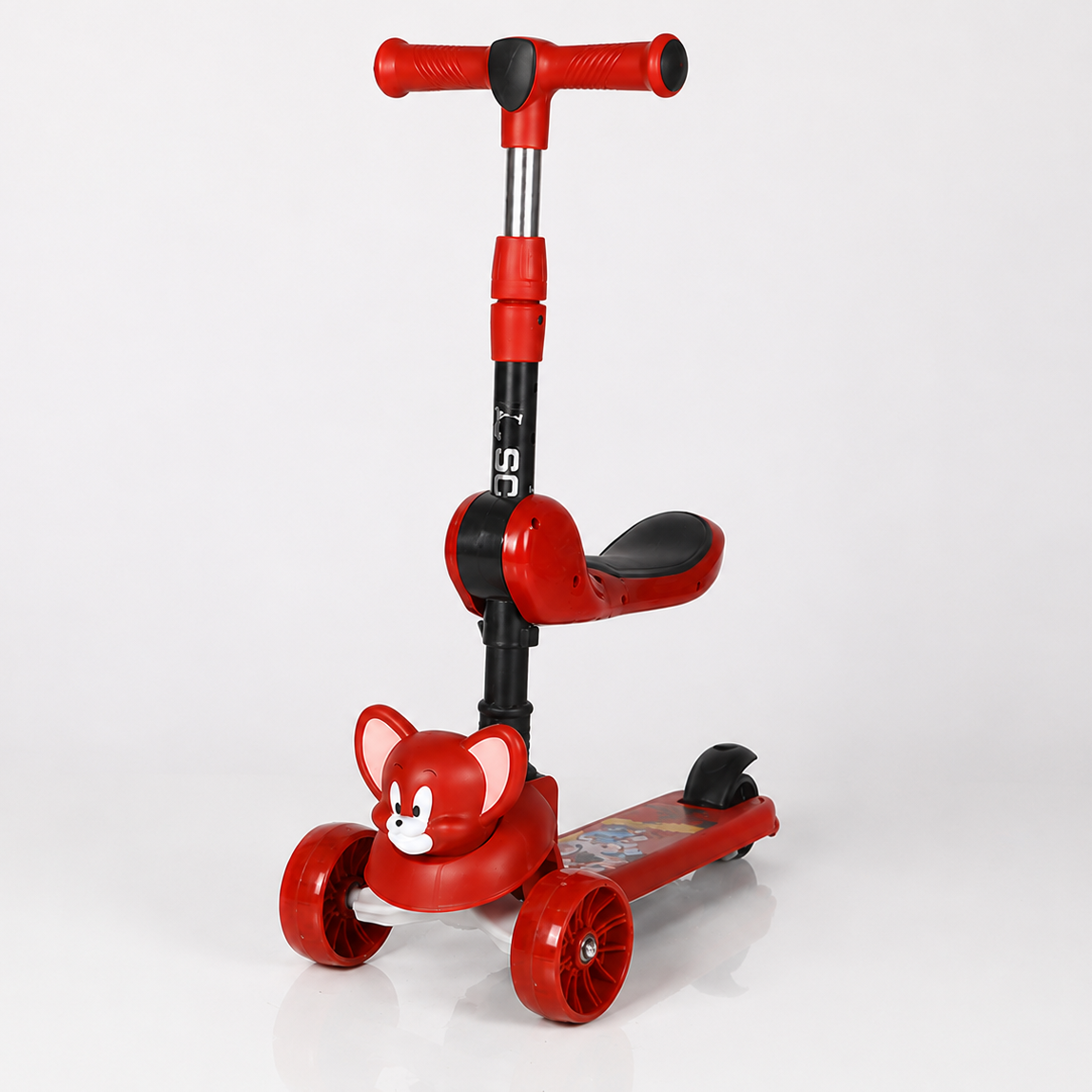 Jerry Character Kids Scooter With Seat Adjustable Manual Balance Ride Scooter
