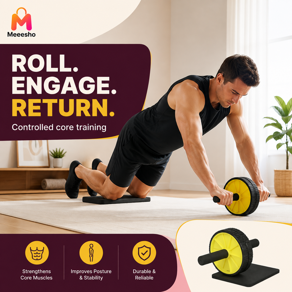 Heavy-Duty Silent Abdominal Wheel for Stronger Core Home Workout Training