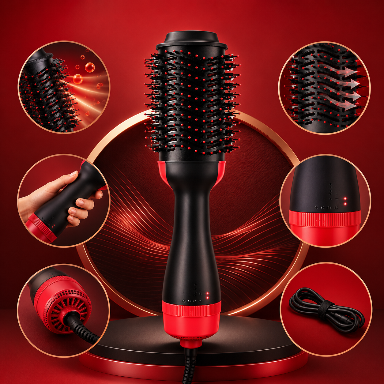 Hair Dryer Brush Straightener Curler Volumizer Styler | Meeesho.pk