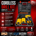 Double Battery Drill Machine Kit Rechargeable Electric Drill Set | Meeesho.pk