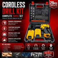 Double Battery Drill Machine Kit Rechargeable Electric Drill Set | Meeesho.pk