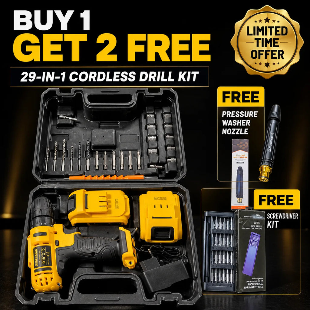 29-in-1 Cordless Drill Kit with 2 Free Gifts