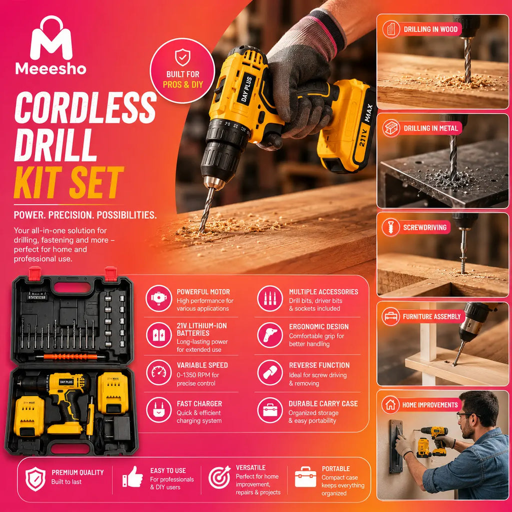 Buy 1 Get 1 Free | Drill Machine + Screw Driver Kit