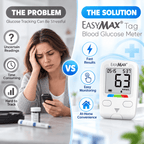 EasyMax Tag Digital Blood Glucose Meter with 10 FREE strips for Home