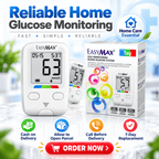 EasyMax Tag Digital Blood Glucose Meter with 10 FREE strips for Home