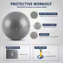 Anti-Burst Textured Exercise Ball with Foot Pump for Fitness Training