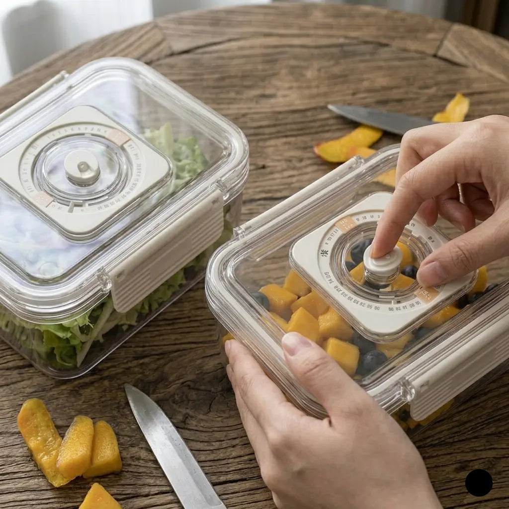 5PCS Vacuum Fresh Keeping Food Storage Container Refrigerator Organizer Set